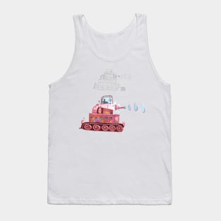 Tank Drawing and Real / Grey Outline Tank Top